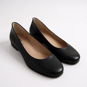 SAS Scenic Women's 11.5 Wide Black Leather Ballet Flats Shoes Casual New w/o Box